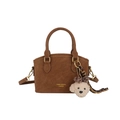 Borsa a mano vintage marrone con ciondolo a orsetto e tracolla regolabile - Con Ciondolo / Marrone
