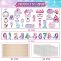 Kit de 29 accesorios para fotos de fiesta de sirena con conchas coronas y purpurina - Juego de 39 Accesorios / Estilo Sirena