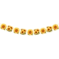 Thanksgiving banner with orange and yellow sunflower slices on a hanging yellow string - Sunflower