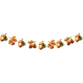 Fall Give Thanks banner with detailed acorns and oak leaves on string for Thanksgiving decor - Pine Cone