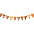 2025 Thanksgiving Give Thanks banner with pumpkin pie and autumn themed pennants - Pumpkin Pie