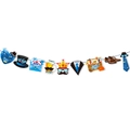 Striscione dettagliato per la festa del papà con attrezzi Best Dad, cappelli e grafiche colorate - Striscione Accessori con Motivi