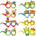 Lot de 8 lunettes en papier Cinco de Mayo avec motifs guitare, cactus et avocat - Mexican Glasses