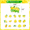 Set decorazioni torta compleanno a tema limone con striscione Happy Birthday e topper - Set di Cake Topper