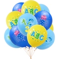 Schulanfang Ballonset mit Dinosauriern, Buchstaben und Zahlen für Kinderparty-Deko - Luftballons Mit Band