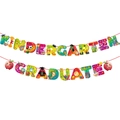 Colorful Kindergarten Graduate banner set with school themed illustrations for parties - Letter Banner