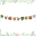 Tropisches Aloha-Banner mit pinkfarbenen Flamingos, Hibiskusblüten und Monstera-Blättern - Element Banner 2 (Banner 2)