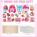 Kit de accesorios fotográficos de caramelos con palos de helado para fiestas infantiles - Tarjetas/Palos de Bambú/Puntos de Pegamento / Fiesta de Dulces