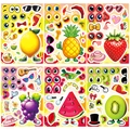 Set di adesivi puzzle di frutta fai-da-te con fragola e ananas per feste per bambini - 1 Foglio