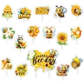 Set di 14 topper per torta a tema api per decorazioni festa di compleanno bimbi - 1 Inserto Grande + 15 Inserti Piccoli