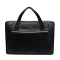 Minimalist black business handbag for women featuring a sleek matte leather finish - Black