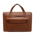 Brown waterproof business tote bag with spacious compartment and minimalist handle design - Brown