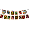 Welcome Back to School banner with vibrant stationery icons for classroom party decor - Letter Banner