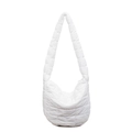 Bolso tote acolchado blanco de nailon ligero con un diseño texturizado tipo nube - Pequeño / Blanco