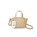 Beige emmertas met litchi textuur voorzien van handvatten en verstelbare riem - Abrikoos