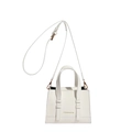 Bolso bandolera blanco minimalista con letras doradas y correa ajustable moderna - Blanco
