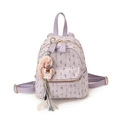 Mini mochila de tweed lavanda con puntos morados y bonito colgante de caballo suave - Con Colgante / Morado