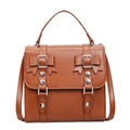 Zaino marrone vintage stile inglese con fiocchi in pelle e ampia capacità per donna - Marrone