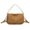 Sac sous les bras marron en cuir PU texturé litchi avec chaîne argentée MK-1987 - Marron