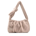 Bolso de hombro en piel sintética beige con elegante diseño de correa anudada - Albaricoque