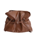 Sac fourre-tout plissé marron avec bandoulière réglable et design minimaliste chic - Marron
