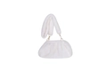 Bolso nube de piel sintética blanca con asa de felpa y herrajes de metal dorado - Blanco Roto