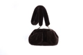 Bolso nube de piel sintética marrón oscuro con correa de felpa y detalles metálicos - Marrón