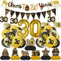Kit decorazioni 30 compleanno con palloncini oro nero e striscione buon compleanno - Decorazioni in Oro per il 30 Compleanno