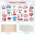 Lot de 30 accessoires photo pour la fête des infirmières avec stéthoscope et cœurs - Ensemble de 30 Pièces / Accessoires Photo Journée des Infirmières