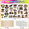 DIY examenfeest foto rekwisieten set met 30 kartonnen vormen, stokjes en lijmstickers - Afstudeer fotobooth rekwisieten set