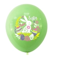 Grasgrüner Oster-Latexballon mit weißem Hasen- und Ei-Muster für Partydekoration - Grün