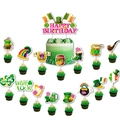 St. Patrick's Day themed cake toppers set with clovers and Irish luck festival patterns - Cake Topper