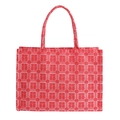 Borsa tote da sposa intrecciata rossa e rosa con motivo tradizionale cinese Xi di felicità - Rosso