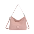 Borsa a tracolla rosa da donna con trama a nido d'ape e dettagli in metallo argento - Rosa