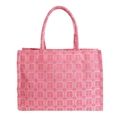 Borsa tote matrimonio cinese rosa con doppio manico e motivo doppia felicità intrecciata - Rosa