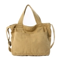 Khaki Canvas Tragetasche mit Vordertaschen und verstellbarem Gurt im japanischen Stil - Khaki