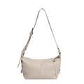 Bolso bajo el brazo beige minimalista con correa ajustable y colgante de estrella - Blanco