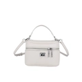Elegante witte handtas met kiezeltextuur en zilveren slot voor dagelijks gebruik - Wit