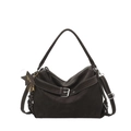 Borsa tote in pelle opaca marrone scuro con ciondolo a stella e tracolla regolabile - Con Ciondolo / caffè