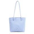 Sac fourre-tout bleu clair plissé avec double bandoulière fine et texture rayée - Bleu