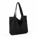Borsa tote minimalista in tela nera con design casual a spalla per il pendolarismo quotidiano - Nero