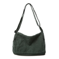 Borsa a tracolla retrò in velluto a coste verde scuro con tracolla regolabile - Verde