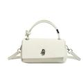 Retro cream white square crossbody bag with silver twist lock and knot handle - Off White