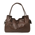 Bolso saco de cuero sintético marrón oscuro con cordón y colgante de estrella - Marrón