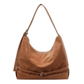 Sac fourre-tout vintage en daim marron avec bretelles réglables et grande capacité - Marron