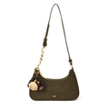 Sac hobo vintage vert olive en similicuir mat avec pendentif de style ethnique - Avec Pendentif / Vert