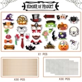 Kit accessori per foto di Halloween con sagome di carta, bastoncini e colla - Stile Halloween Divertente / Set Da 30 Pezzi (30 Carte 30 Bastoncini Di Bambù Punti Colla)