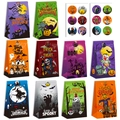 Halloween party favor bags set with 10 classic designs and 12 matching seal stickers - 10 Bags + 12 Stickers