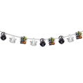 Detailed view of Halloween banner featuring Grim Reaper, ghost, and haunted house patterns - Style D