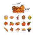 16-delige Thanksgiving taarttopperset met herfstbladeren en Give Thanks bordje - Taart Topper Set